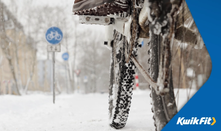 winter tyres for your bike in the snow